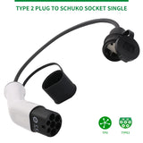 Top-Type2 16A Electrical Type 2 Side Plug To Schuko Socket EV Adapter Car Charging Stations