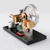 Engine With LED Light And Voltmeter,Horizontally Opposed Diamond Structure Gear Drive Stirling Model Kits