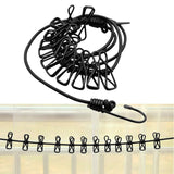 4M Non-slip stretch clothese With 12Clips Outdoor Camping Travel Stretchy Clothese Sock e Hanging Laundry Drying Rope