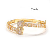 HT Cubic Zirconia Men's Bracelet Gold Plated Fashion Personality