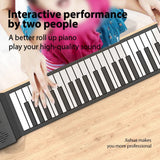 88 Key Portable Handroll Silicone Foldable Electronic Piano with Speaker No MIDI Function Beginners