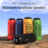 2 In 1 Portable Outdoor Bluetooth Speaker Earbuds Portable Wireless Bluetooth Speaker Bluetooth Headset Noise Cancelling Handfree Calling Subwoofer
