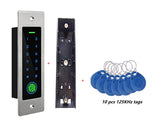 RFID Keyless Door Opener Metal Access Control Scanner 100 Users Mini IP66 Waterproof Embedded Fingerprint Reader