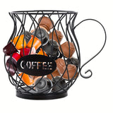 1pc Pod Baskets, K Cup Holder, Coffee Pod Holders, For 35 K Cups Keurig Storage Organizer, Coffee Bar Accessories For Counter, Black, Kitchen Storage Supplies
