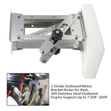 2 Stroke Motor Bracket Kicker for Boat, 304 Stainless Steel Outboard Engine Support Up to 7.5HP -20HP