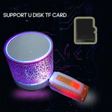 A9 Crack Pattern Mini Speaker Colorful Light Support U Disk TF Card AUX Port Wireless Portable