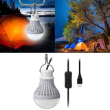 Usb Portable Led Bulb With 2.5m On/off Switch Cable For Indoor Outdoor Camping