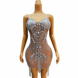 Dropshipping Fashion Dress Wrapped in Chest, Sexy Mesh, Perspective Slimming, and Elegant Short Skirt