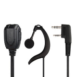walkie talkie ear hook coiled cord earphones, K-head dual pin J9122A