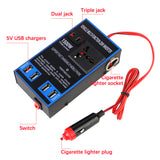 Car Inverter DC 12V 24V to 110V/220V AC Sockets Quick Charging USB Chargers Cigar Lighter Socket Power Adapter Converter