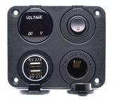 Dual USB Charger 2.1A Voltmeter 12V Cigarette lighter Power Outlet + ON-OFF Toggle Switch for Car Boat Marine Truck Camper