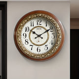 1pc Creative Round Decorative Clock, Retro Wall Numerals Mute Plastic Wall Clock, Room Decor, Home Decor