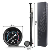 High 300psi Bicycle Cycg 360° Rotatable Hose Aluminum Alloy Pump Built-in Pressure Gauge