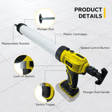 Sausage Caulking Cordless Caulk 4-Speeds Electric Extruder Seam Filg Gun for 20V Battery (No Battery)