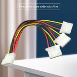 Metal Power Cable Wear-resistant Unique Big 4-pin 1-to-3 IDE Molex Male to Female Adapter