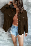 Women's Shirt Solid Color Lapel Pit Strip Casual