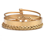 3Piece Scripture Cross Bracelet Stainless Steel Braided Stretch Twine