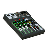 Portable Mixing Console Ns-6Bt Audio Mixer 4 Channel Usb Sound Card Interface Console 48V Phantom Power for Home Studio Live