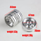 6Pcs Metal Front And Rear Hub Wheel Rim For 1/14 Tamiya RC Trailer Tractor Truck Car Upgrade Parts
