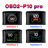 P10 Pro for OBD2 Head Up Display HUD On Board Computer Digital Speedometer With Russia Language Auto Electronic Accessories