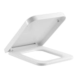 1pc Toilet Seat Cover, Bathroom Soft Close Elongated Shape Toilet Bowl Lid, Square Toilet Seat Ring