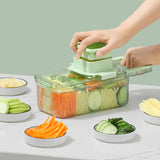 6-in-1 Vegetable Chopper - Multifunctional Grater With Six Tools, Adjustable Thickness For Cutting & Draining Vegetables