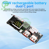 QC3.0 3S 4S 5S 65W 100W Bank Double C Port Two way Fast Charge Mobile Power Module 18650 Charging Temperature Protection