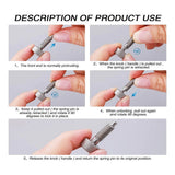 2 Pcs Hand Retractable Spring Plunger Stainless Steel Lock Out M6 Type Quick Release Pins for Rolling Toolbox Packout