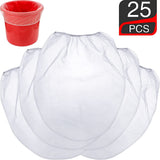 25 Pcs 5 Gallon Elastic Top Strainer Bags White Fine Mesh Paint Filter Bag for Hydroponics Painting Gardening