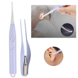 Professional LED Children Earpick Earwax Remover Tweezers Set Health Care Tool (Purple) Luminous Pick Ear Cleaner