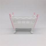 1:12 Miniature White Wooden Cradle Baby Crib Dollhouse Furniture Decorate Kids Toy