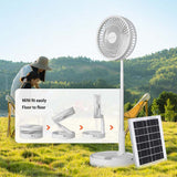 New Outdoor Camping 3500mAh Solar Rechargeable Wireless Portable Desktop USB Electric Fan 3 Speed Usb For Mobile Phone