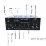 1200W 220V Bluetooth Hifi Amplifier - 33BT Stereo, LED Digital Audio Amplifier, Aux FM Radio. EU Plug