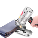 Electric Round Knife Handheld Cloth Cutter Machine - Leather Fabric Textile Cutting Tool.