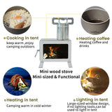 Wood Burning Portable Stainless Steel Stove for Cooking Camping