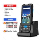 Android 9.0 Honeywell 1D 2D Scanner Red PDA with Charge Cradle Handheld POS Terminal Data Collector Reader QR Barcode Scanning Inventory Managememt WiFi Bluetooth 4G GPS NFC