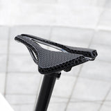 3D Printed Cozy Seat with Rainproof Cover Hollow Bike Saddle Carbon Fiber Breathable for Men Women Long Distance Cycg