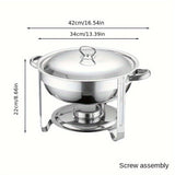 Set, Stainless Steel Chafing Dish Buffet Set, 4.5L Round Catering Chafer Warmer Set With Tray, Pan, Lid, Stand