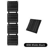 21W 40W Foldable Panel Dual USB +DC Cell Portable Folding Waterproof Solar Outdoor Mobile Power Bank Charger