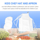 6-Piece Chef Hat Set Adjustable Children's Kitchen Apron for Cooking and Painting