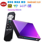 H96 MAX M9 Android 14 TV RK3576 8GB 128GB 1000M DDR4 USB3.0 Wifi 6 BT5.4 8K AV1 Remote Control Media Player Set Top Box