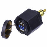 For Powerlet Plug to Dual USB Charger Adapter Voltmeter for Hella DIN Motorcycle 12-24V DC 5v 4.2A