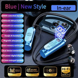 Wireless Earphones Neckband Headphones Gaming LED Display Stereo Sports Headset Halter Waterproof Magnetic Earbuds