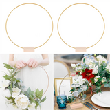 12 Inch Floral Hoop Centerpieces Table, Metal Wreath Ring with 10 PCS Place Card Holders for Wedding