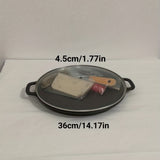 1pc, Cast Iron Pizza Pan (35.99cm), With Lid, Pizza Skillet For Cooking, Baking, Grilling, Kitchen Utensils, Kitchen Gadgets, Kitchen Accessories, Home Kitchen Items