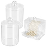 Qtip Holder Storage Dispenser, Clear Cotton Ball Swab Holder, Apothecary Jars With Lids For Bathroom
