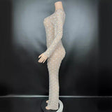 Fashionable full diamond long dress, temperament, internet celebrity blogger, same style ball and banquet dress