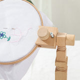 Wooden Embroidery Hoop Adjustable Desktop Stand Cross Stitch Rack Frames Rings