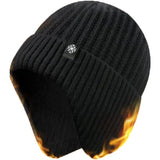 Thick Fleece ed Beanie Hats with Earflap, Warm Hat Men Women, Windproof Knit Skull Cap for Winter Outdoor