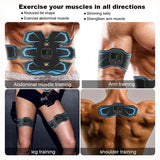 Electric Abdominal EMS Trainer Belt Rechargeable Body Massage Muscle Training Stimulator Gear Fiess Massager
